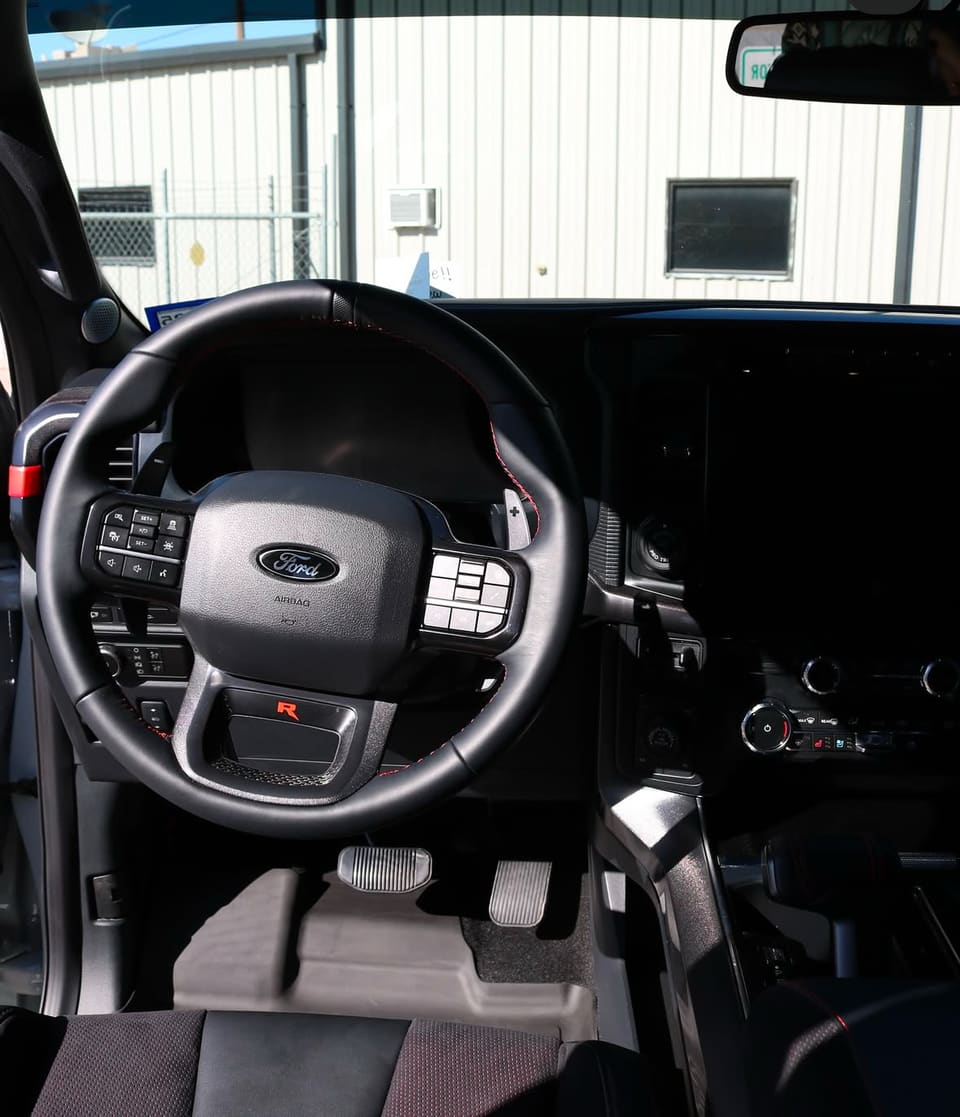 The clean interior of a pickup truck after detailing